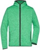James & Nicholson JN589 Men´s Knitted Fleece Hoody - Green-Melange/Black - 3XL afbeelding