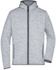 James & Nicholson JN589 Men´s Knitted Fleece Hoody - Light-Melange/Carbon - 3XL afbeelding