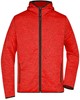 James & Nicholson JN589 Men´s Knitted Fleece Hoody - Red-Melange/Black - M afbeelding