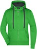 James & Nicholson JN594 Ladies´ Hooded Jacket - Green/Carbon - S afbeelding
