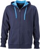 James & Nicholson JN595 Men´s Hooded Jacket - Navy/Cobalt - XXL afbeelding