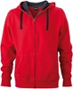 James & Nicholson JN595 Men´s Hooded Jacket - Red/Carbon - 3XL afbeelding