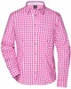 James & Nicholson JN637 Ladies´ Traditional Shirt - Purple/White - XL afbeelding