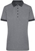James & Nicholson JN705 Ladies´ Heather Polo - Black-Melange/Black - XL afbeelding