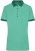 James & Nicholson JN705 Ladies´ Heather Polo - Green-Melange/Dark-Green - XXL afbeelding