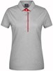 James & Nicholson JN725 Ladies´ Polo Single Stripe - Grey-Heather/Red - S afbeelding