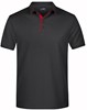 James & Nicholson JN726 Men´s Polo Single Stripe - Black/Red - XXL afbeelding