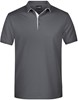 James & Nicholson JN726 Men´s Polo Single Stripe - Graphite-(Solid)/White - S afbeelding