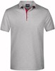 James & Nicholson JN726 Men´s Polo Single Stripe - Grey-Heather/Red - L afbeelding