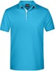 James & Nicholson JN726 Men´s Polo Single Stripe - Turquoise/White - XXL afbeelding