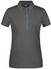 James & Nicholson JN727 Ladies´ Polo Stripe - Graphite-(Solid)/Aqua - XL afbeelding