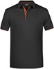James & Nicholson JN728 Men´s Polo Stripe - Black/Orange - 3XL afbeelding