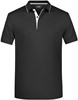 James & Nicholson JN728 Men´s Polo Stripe - Black/Silver-(Solid) - 3XL afbeelding