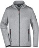 James & Nicholson JN761 Ladies´ Knitted Fleece Jacket - Light-Grey-Melange/Red - XXL afbeelding