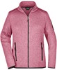 James & Nicholson JN761 Ladies´ Knitted Fleece Jacket - Pink-Melange/Off-White - XL afbeelding