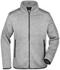 James & Nicholson JN762 Men´s Knitted Fleece Jacket - Light-Grey-Melange/Red - XL afbeelding