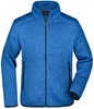 James & Nicholson JN762 Men´s Knitted Fleece Jacket - Royal-Melange/Red - L afbeelding