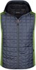 James & Nicholson JN768 Men´s Knitted Hybrid Vest - Kiwi-Melange/Anthracite-Melange - M afbeelding