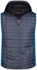 James & Nicholson JN768 Men´s Knitted Hybrid Vest - Royal-Melange/Anthracite-Melange - M afbeelding