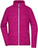 James & Nicholson JN769 Ladies´ Fleece Jacket - Berry-Melange/Silver-(Solid) - S afbeelding