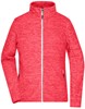 James & Nicholson JN769 Ladies´ Fleece Jacket - Coral-Melange/White - XL afbeelding