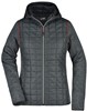 James & Nicholson JN771 Ladies´ Knitted Hybrid Jacket - Grey-Melange/Anthracite-Melange - XL afbeelding