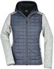 James & Nicholson JN771 Ladies´ Knitted Hybrid Jacket - Light-Melange/Anthracite-Melange - L afbeelding