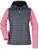 James & Nicholson JN771 Ladies´ Knitted Hybrid Jacket - Pink-Melange/Anthracite-Melange - M afbeelding