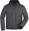 James & Nicholson JN772 Men´s Knitted Hybrid Jacket - Grey-Melange/Anthracite-Melange - 3XL afbeelding