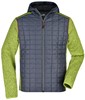 James & Nicholson JN772 Men´s Knitted Hybrid Jacket - Kiwi-Melange/Anthracite-Melange - XL afbeelding