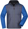 James & Nicholson JN772 Men´s Knitted Hybrid Jacket - Royal-Melange/Anthracite-Melange - L afbeelding