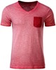 James & Nicholson JN8016 Men´s Slub-T - /Chili - M afbeelding