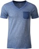James & Nicholson JN8016 Men´s Slub-T - /Denim - XL afbeelding