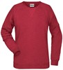James & Nicholson JN8021 Ladies´ Sweat - /Carmine-Red-Melange - XL afbeelding