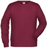 James & Nicholson JN8022 Men´s Sweat - /Burgundy-Melange - 5XL afbeelding
