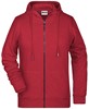 James & Nicholson JN8025 Ladies´ Zip-Hoody - /Carmine-Red-Melange - M afbeelding