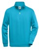 James & Nicholson JN831 Workwear Half Zip Sweat - Turquoise - 4XL afbeelding