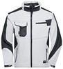 James & Nicholson JN844 Workwear Softshell Jacket -STRONG- - White/Carbon - XXL afbeelding