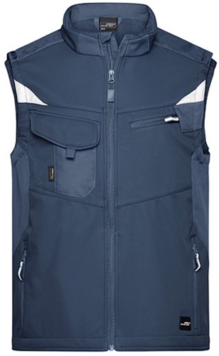 James & Nicholson JN845 Workwear Softshell Vest -STRONG- - Navy/Navy - M