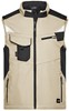 James & Nicholson JN845 Workwear Softshell Vest -STRONG- - Stone/Black - 4XL afbeelding