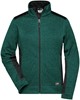 James & Nicholson JN861 Ladies´ Knitted Workwear Fleece Jacket -STRONG- - Dark-Green-Melange/Black - XXL afbeelding