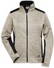 James & Nicholson JN861 Ladies´ Knitted Workwear Fleece Jacket -STRONG- - Stone-Melange/Black - XL afbeelding