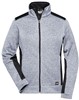 James & Nicholson JN861 Ladies´ Knitted Workwear Fleece Jacket -STRONG- - White-Melange/Carbon - M afbeelding