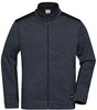 James & Nicholson JN862 Men´s Knitted Workwear Fleece Jacket -STRONG- - Carbon-Melange/Black - L afbeelding