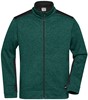 James & Nicholson JN862 Men´s Knitted Workwear Fleece Jacket -STRONG- - Dark-Green-Melange/Black - 5XL afbeelding