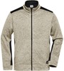 James & Nicholson JN862 Men´s Knitted Workwear Fleece Jacket -STRONG- - Stone-Melange/Black - 5XL afbeelding