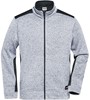 James & Nicholson JN862 Men´s Knitted Workwear Fleece Jacket -STRONG- - White-Melange/Carbon - XS afbeelding