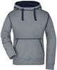 James & Nicholson JN960 Ladies´ Lifestyle Hoody - Grey-Melange/Navy - L afbeelding