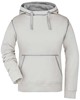 James & Nicholson JN960 Ladies´ Lifestyle Hoody - Off-White/Grey-Heather - S afbeelding