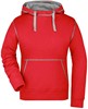 James & Nicholson JN960 Ladies´ Lifestyle Hoody - Red/Grey-Heather - M afbeelding